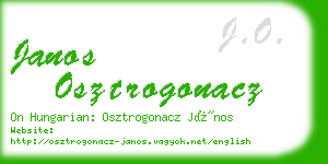 janos osztrogonacz business card